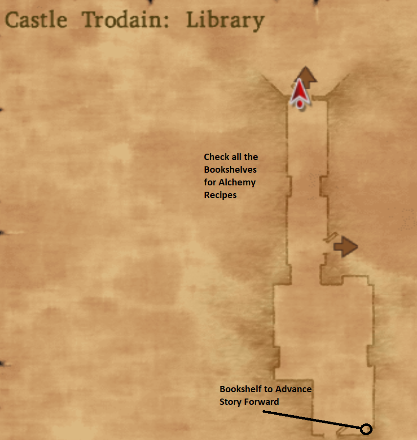 Map of Castle Trodain Library